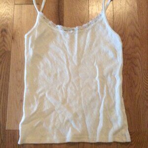 Brandy Melville Lace Tank Heart Eyelets White One Size